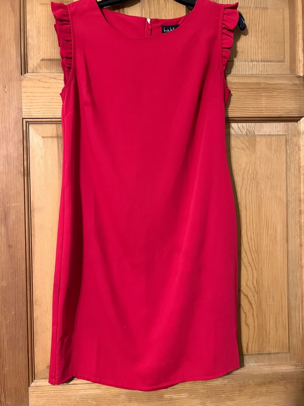 Nicole Miller Red Ruffle Sleeve Mini Dress